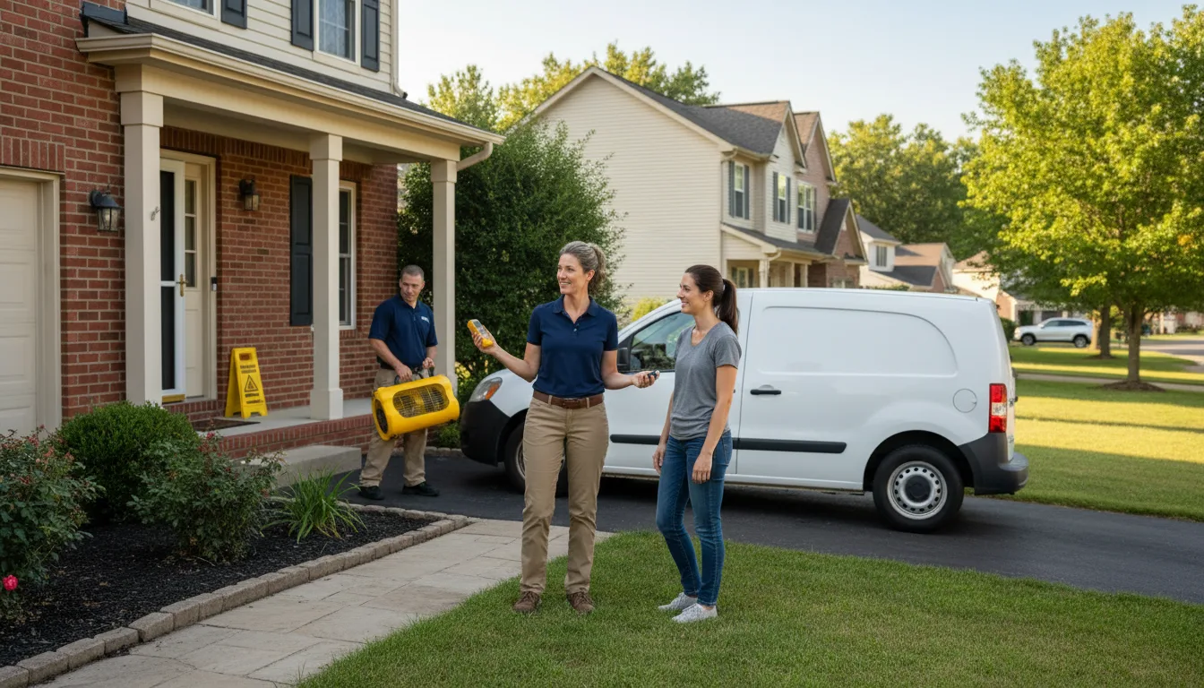 Residential water damage restoration in Benld, IL